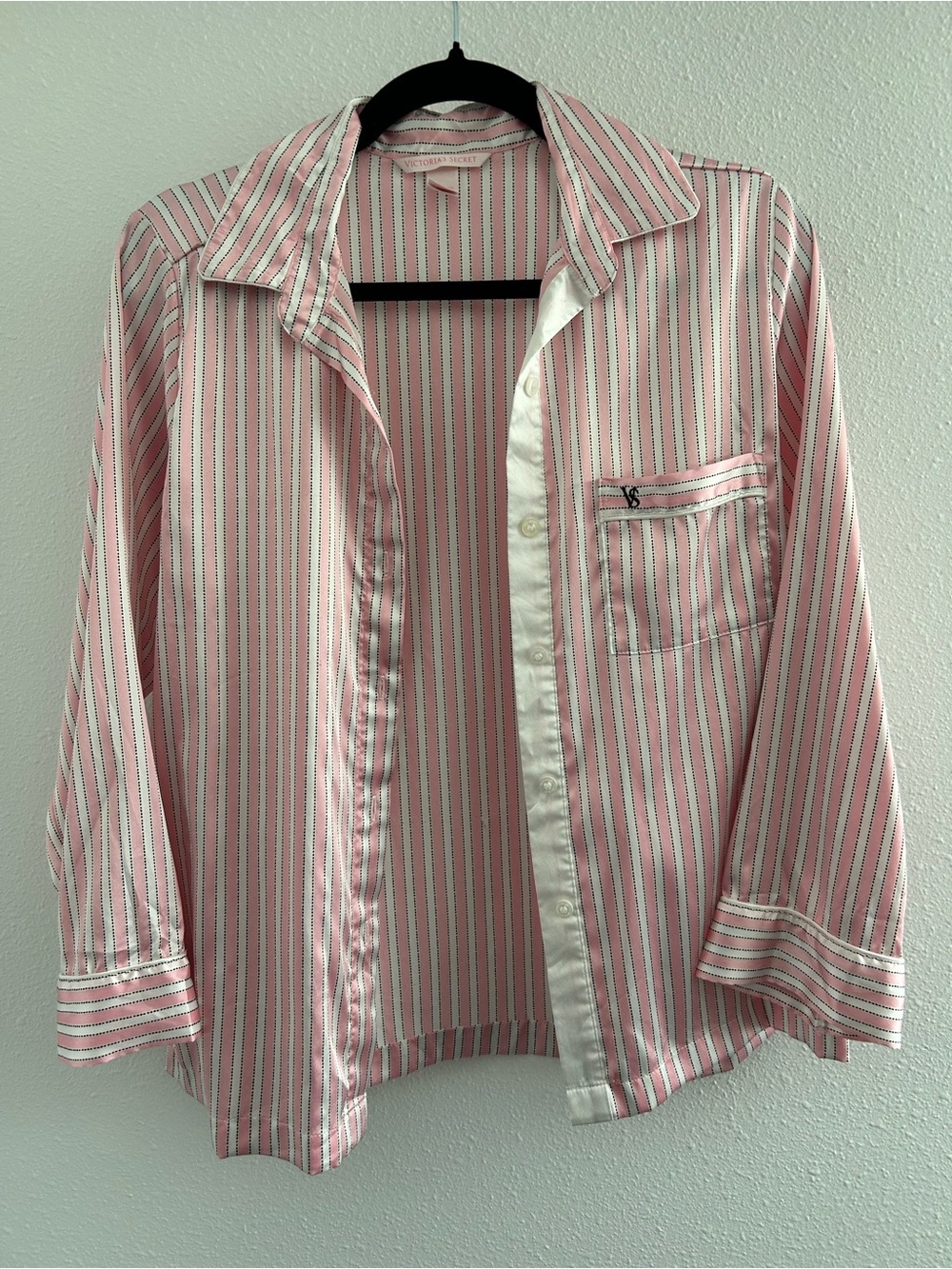 Victoria's Secret Pink and White Striped Button-Up Shirt